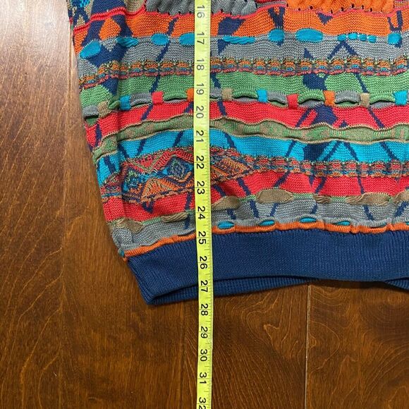 Coogi Australia 3D Knit Mercerized Cotton Multicolor Cardigan Sweater Men's L - Picture 9 of 9